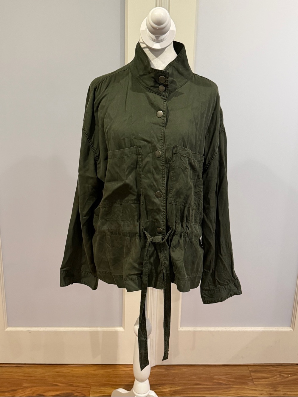 POPSUGAR Olive Green Utility Drawstring Jacket